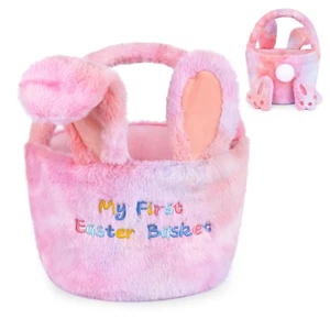 Easter Basket for Kids,Bunny Basket with Rabbit Feet Tail,Rabbit Storage Contain - Picture 1 of 12