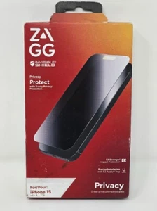 ZAGG Apple iPhone 15 BADGER Glass Elite Privacy Screen Protector - Open Box - Picture 1 of 2