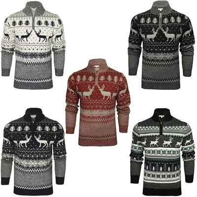 Xact Herren Nordic Fairisle 1/4-Zip Weihnachtspullover - Bild 1 von 4