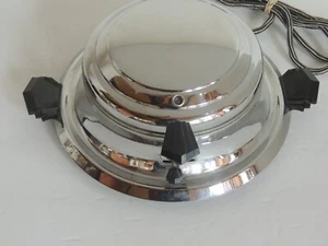 EXC Antique NOS Art Deco Chrome Seneca Waffle Maker Bakelite Handles - Picture 1 of 14
