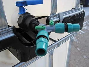 IBC Cap and Two Way Tap Garden Hose Hoselock Fitting  - Picture 1 of 2