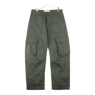 PANTALONES CARGO GOLDEN GOOSE MARCA DE LUJO Pierna Ancha Espalda Tachonados Pantalones Caqui Usados Foto 1 de 4