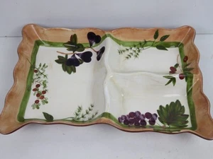 vassoio con scomparti in CERAMICA ARTISTICA FORME dipinta a mano per antipasti - Picture 1 of 5