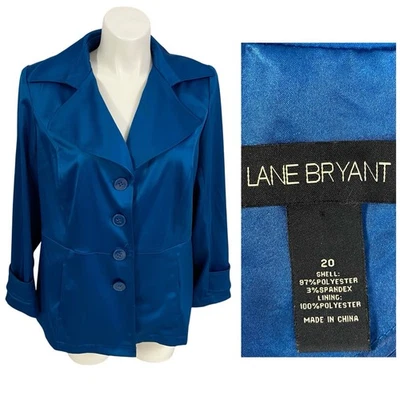Blazer Lane Bryant Feminino Tamanho 20 Jaqueta Azul Officecore Corpcore Carreira Sala de Diretoria - Imagem 1 de 4