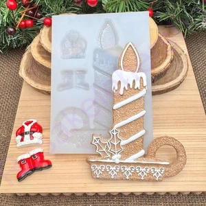 Old fashion Gingerbread Christmas candle cookie handmade silicone Mold for craft - Picture 1 of 16