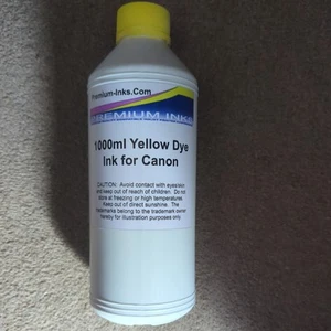 Litre 1000ml Yellow Refill Ink for Cano Printer Refillable Cartridges Tanks - Picture 1 of 1