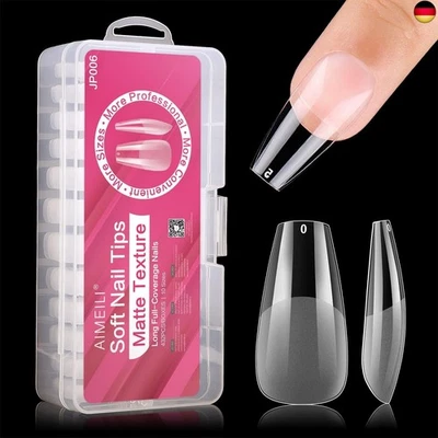 AIMEILI 432 Stück Fake Nails Transparent 12 Größen Künstliche Nägel Zum Aufk - Bild 1 von 4