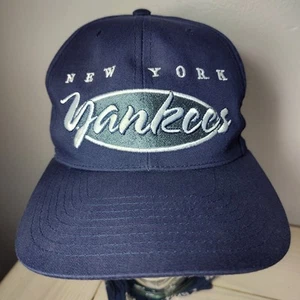 New York Yankees ANNCO Blue Big Logo Side Hit Vintage Snapback Cap Mütze RARE - Bild 1 von 9