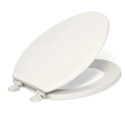 Asiento de inodoro Kohler 4694-96 diseño de madera de cresta de plástico de 1/2", alargado, galleta  Foto 1 de 4