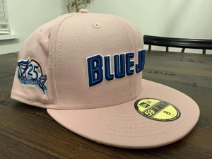 Toronto Blue Jays New Era MLB 25th Parche Lateral Rosa Ajustado Gorra Sombrero Talla 8 Nuevo con Etiquetas $48 - Imagen 1 de 9