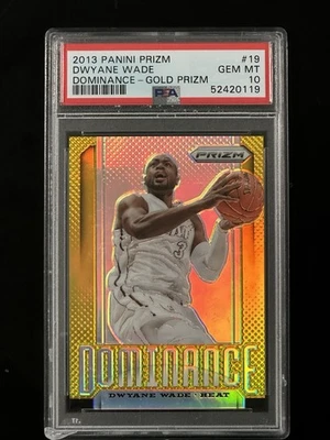 2013-14 Panini Prizm Dominance Gold #19 Dwyane Wade /10 PSA 10 Miami Heat Dwade - Image 1 of 3
