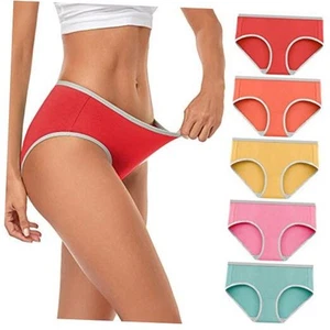 Women's Cotton Underwear Mid Low Rise Full Briefs Breathable Ladies Regular - Picture 1 of 6