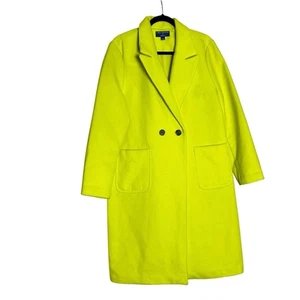Cara Santana X Apt 9 Neon Highlighter Yellow Tench Coat Size Large - Picture 1 of 7