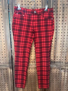 Karierte Y2K Punk Hose Größe Large Stretch Skinny EUC Pin Up Y2K Szene Emo - Bild 1 von 8