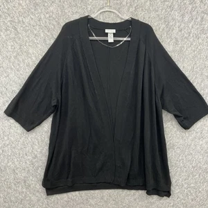 Catherines Short Sleeve Open Cardigan Sweater Womens 3X 26/28 Black - Picture 1 of 8