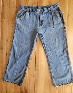 Pantalones de mezclilla azul carpintero de tiro medio pierna recta Faded Glory para hombre talla 36X29 - Imagen 1 de 13