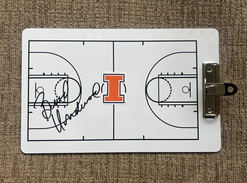 COACH BRAD UNDERWOOD SIGNED ILLINOIS FIGHTING ILLINI BASKETBALL CLIPBOARD COA - Image 1 of 1