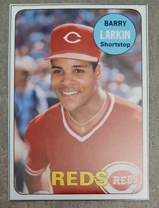1990 Baseball Cards Magazine Hand Cut #8 Barry Larkin Cincinnati Reds - Imagen 1 de 2