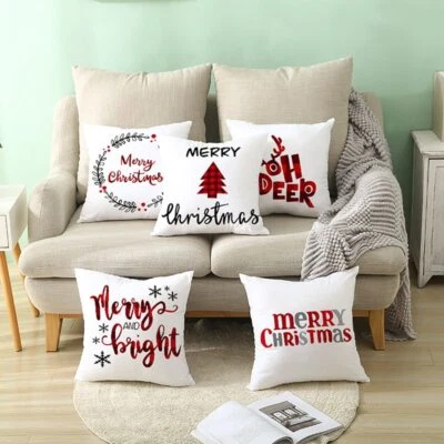 Christmas pillow covers, Merry Christmas Decorations For Home, cushion, cozy - Image 1 of 4