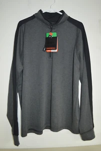 HAWKE & CO Pro Series 1/4 Zip Shirt Men XL Long Sleeve Gray Heather Stretch NWT - Picture 1 of 6