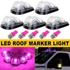 Clear Lens Pink LED Cab Roof Marker Lights For 99-16 F250 F350 F450 Super Duty - Picture 1 of 12