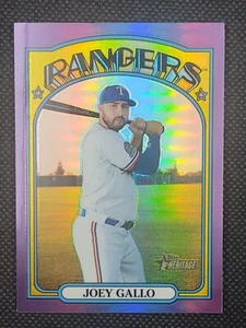 2021 Topps Heritage Joey Gallo Hot Box Purple Chrome Refractor #179 Yankees - Picture 1 of 2
