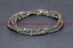 3 MM NATÜRLICHER LABRADORIT EDELSTEIN RONDELL FACETTIERTE PERLENKETTE - Bild 1 von 12