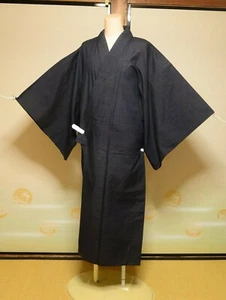 Herren Hitoe (ohne Futter) Kimono Leinen? Japanischer Vintage Morgenmantel 128cm /1035 - Bild 1 von 7