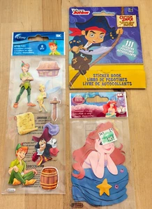 Lote 3 juegos de pegatinas vintage de Disney, Peter Pan, Little Mermaid, Jake Never Land - Imagen 1 de 11
