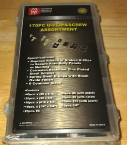 Minnesota Pneumatic Products #9728 170PC U-Clip & Screw Assortment 9 sizes - Picture 1 of 12