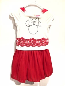 Disney Minnie Girls Red And White Dress Size 6X - Picture 1 of 6
