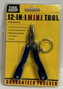 NWT 12 In 1 Mini Tool Pocket Knife Multi Purpose Shop Stainless Steel Key Ring - Picture 1 of 2