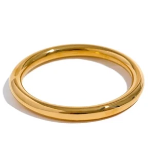 Solid Bangle Bracelet Thick for Women Silver or Gold Plated Boho Jewelry Gift - Picture 1 of 13