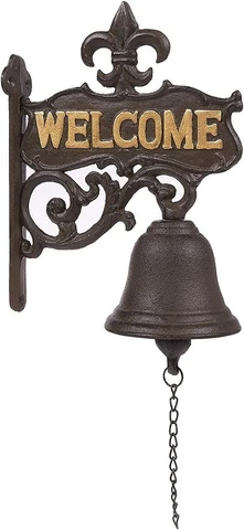 Cast Iron Bell for Front Door Vintage Antique Style 6.7 x 8.9 x 0.8 Inches Cover