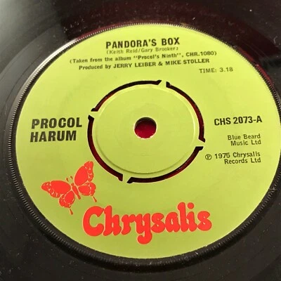 PROCOL HARUM Pandora's Box 1975 UK 7" vinyl single The Piper's Tune original 45 - Image 1 of 2