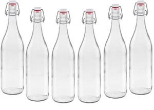 4 Glasflaschen mit Bügelverschluss 1l Bügelflaschen Bügel Flasche TYP A 1000ml - Bild 1 von 5