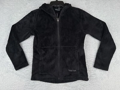 Marmot Jacket Girls Medium Black Hooded Reversible Fleece Polyester Hood Camping - Image 1 of 4