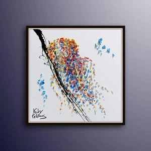 Animal Painting 25" Jellyfish Original & Handmade Oil Painting, impasto style - Picture 1 of 5