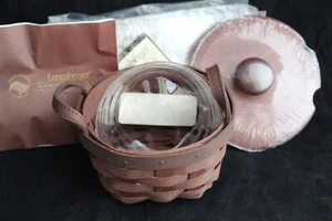 Longaberger Booking Merlot 4" American Work Basket Set with Matching Lid - Picture 1 of 11