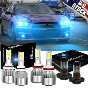 For Dodge Charger 2011-2014 8000K LED Headlight Hi/Lo Beam + Fog Light Bulbs kit - Picture 1 of 12