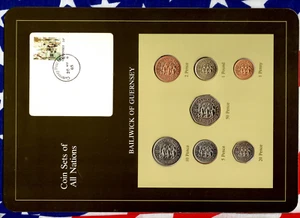 Coin Sets of All Nations Guernsey 1979-1984 UNC £1,20,50 Pence 1983 20MY85 - Bild 1 von 3