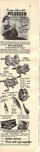 1938 Sports Afield Plueger and Penn Reels Print Ads (2) - Picture 1 of 2