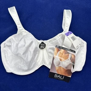 Bali Full Support Women's Satin Tracings Underwire Minimizer Bra White Size 36DD - Picture 1 of 11