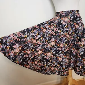 Nicolette Mason Modcloth Skirt Sz Small Womens Full Aline Floral Retro HighRise - Picture 1 of 16