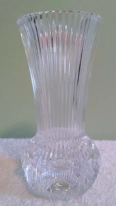 4" Vintage Melisse Kristall Blume Knospe Vase Fostoria Glas mit Etikett & Box - Bild 1 von 4