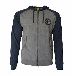 Club America Grey Soccer Men's Lightweight Zip Up Hoodie Jacket - Picture 1 of 8