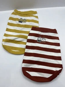 2 Pack XS Dog Shirt Orange Yellow Pet Jacket Puppy Appeal Ribbed Tank Cute Cat - Picture 1 of 5
