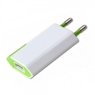Techly Caricatore USB 1A Compatto Spina Europea Bianco/Verde - Immagine 1 di 4
