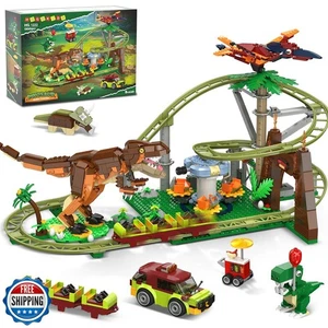 HOGOKIDS Dinosaurier Achterbahn Bauset - 1222 Teile Achterbahn Buildin - Bild 1 von 5