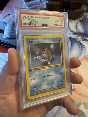 2000 Pokémon Team Rocket #68/82 Squirtle 1st Edition PSA 10 GEM MT TCG CARD - Image 1 of 3